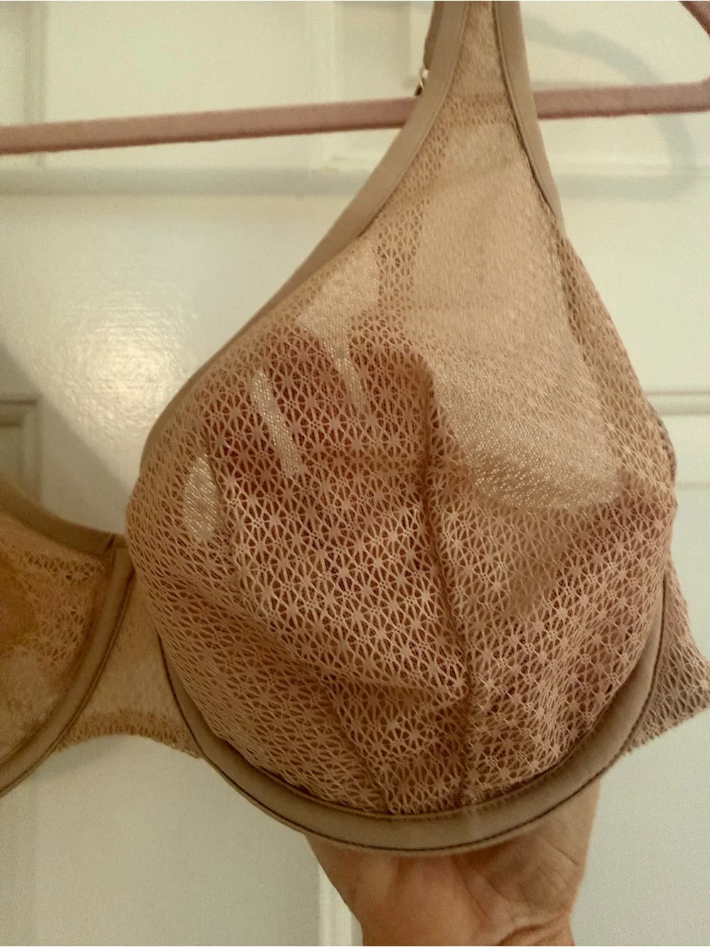 Thirdlove Unlined Modern Mesh Scoop Bra Beige Underwire 36D